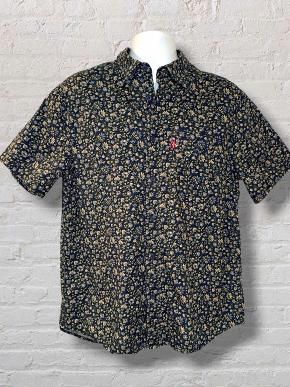 Levi’s Floral Print Short Sleeve Button Down Shirt Men’s Large Stretch Cotton